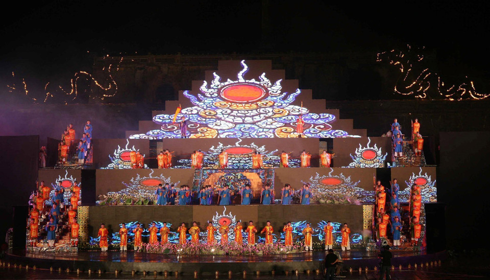 Nhã nhạc Cung đình Huế được UNESCO vinh danh Di sản văn hoá phi vật thể đại diện của nhân loại, tháng 12/2003. (Ảnh: Nhật Anh/TTXVN)