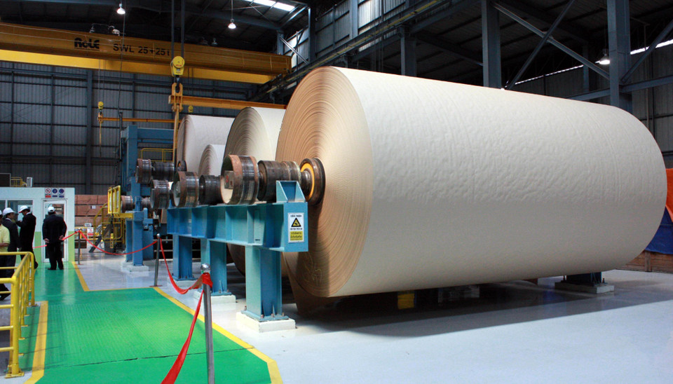 Công ty giấy Vina Kraft (KCN Mỹ Phước 3, tỉnh Bình Dương), nhà sản xuất bao bì lớn nhất tại Việt Nam với công suất nửa triệu tấn/năm, do Tập đoàn SCG của Thái Lan đầu tư vào Việt Nam. (Ảnh: Quách Lắm/TTXVN)