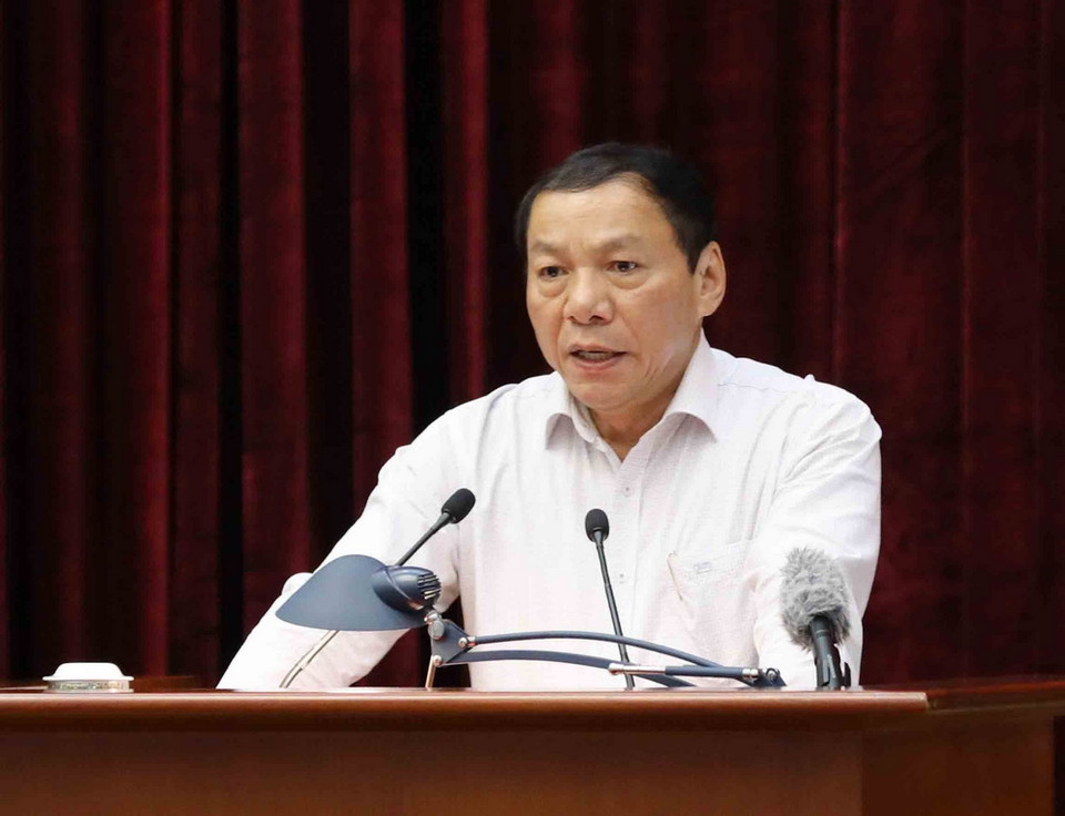 Đồng chí Nguyễn Văn Hùng, Ủy viên Trung ương Đảng, Bí thư Tỉnh ủy Quảng Trị phát biểu. (Ảnh: Phương Hoa/TTXVN)