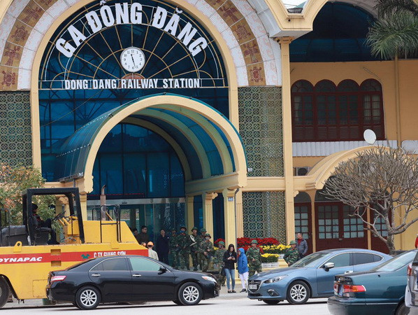 Hình ảnh ga Đồng Đăng chiều ngày 24/2 (Ảnh: PV/Vietnam+)