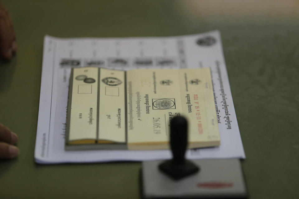 Phiếu bầu tại phòng phiếu số 13 ở thủ đô Phnom Penh. (Nguồn: Vietnam+)(Nguồn: Vietnam+)