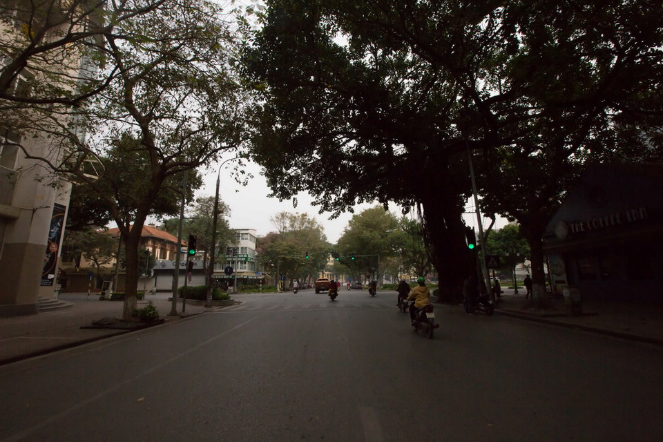 Phố Phan Chu Trinh thông thoáng. (Ảnh: Trọng Đạt/TTXVN)