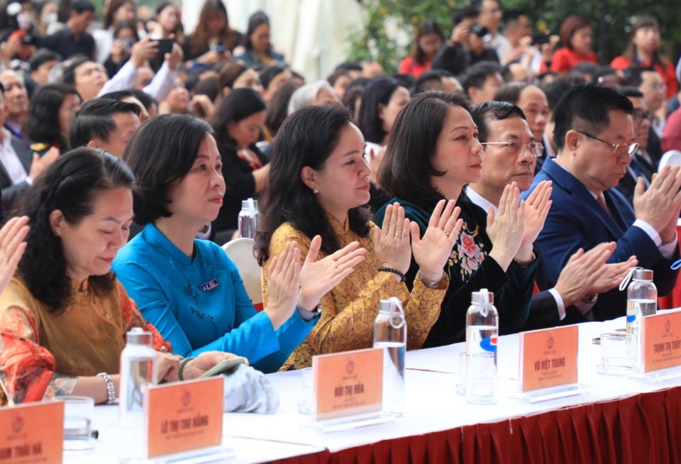 Các đại biểu tham dự buổi khai mạc hội báo 2023.(Ảnh: Hoài Nam/Vietnam+) 