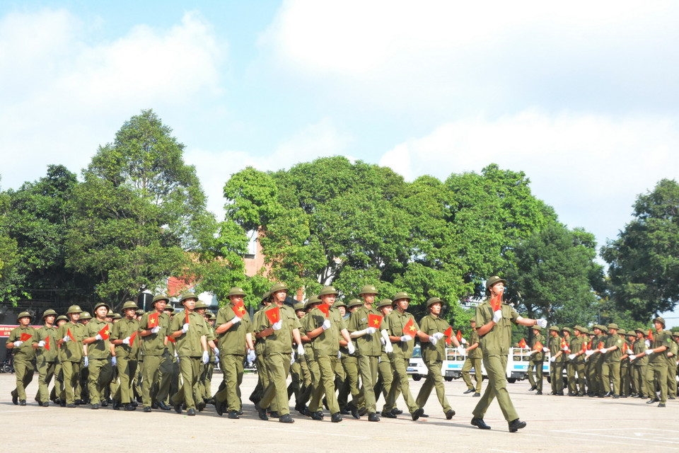 Đắk Lắk ra mắt lực lượng an ninh, trật tự cơ sở. (Ảnh: Tuấn Anh/TTXVN)