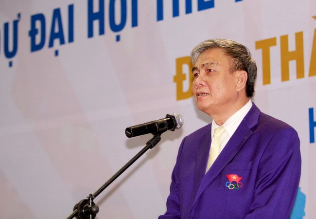 Ông Quanh Thành phát biểu trước khi lên đường. (Ảnh: Minh Chiến/Vietnam+)