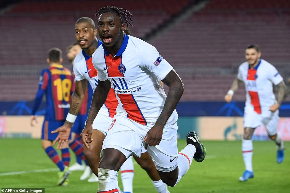 Phút 70, Moise Kean nâng tỷ số lên 3-1 cho PSG. (Nguồn: Getty Images)