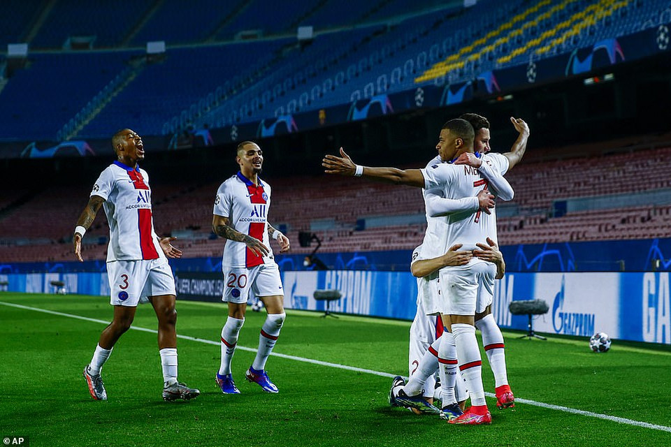 Chiến thắng này giúp PSG đặt 1 chân vào vòng tứ kết Champions League. (Nguồn: AP)