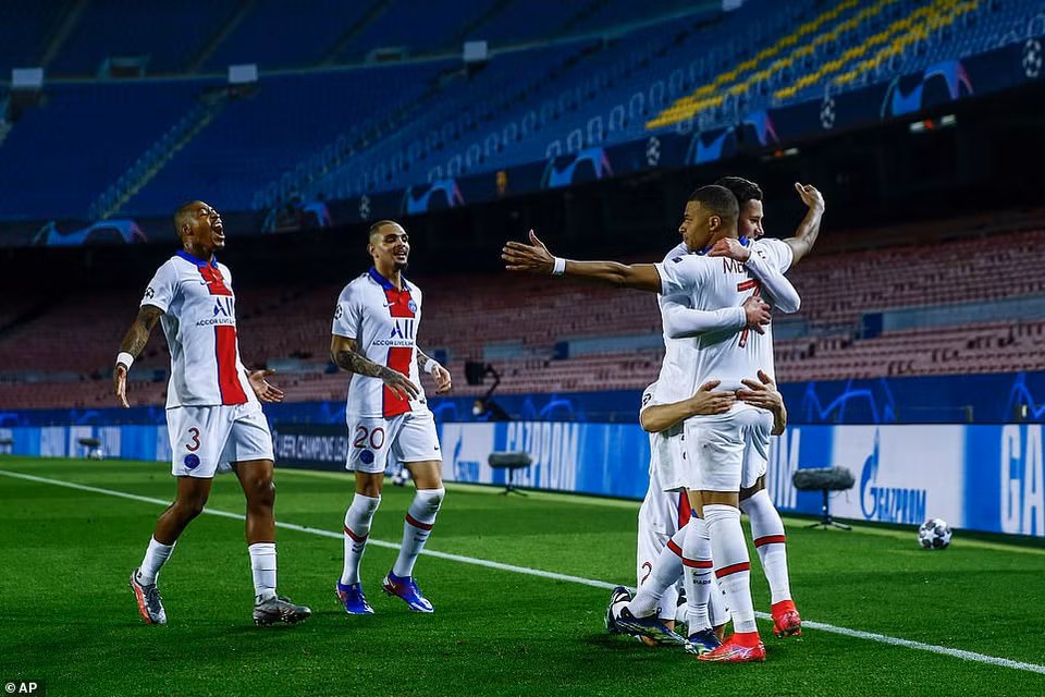 Chiến thắng này giúp PSG đặt 1 chân vào vòng tứ kết Champions League. (Nguồn: AP)