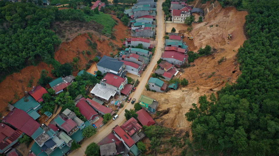 Thành phố Yên Bái là nơi ảnh hưởng nặng nhất từ sạt đất. (Ảnh: Tuấn Anh/TTXVN)