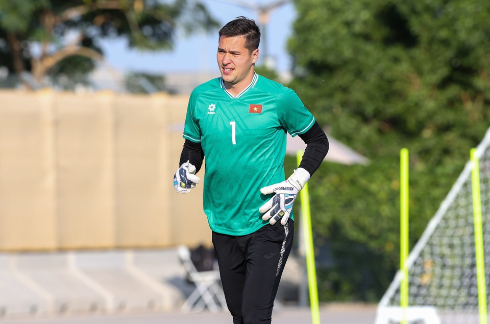 Thủ môn Nguyễn Filip nhiều khả năng sẽ bắt chính ở trận ra quân. (Ảnh: Hoàng Linh/TTXVN)