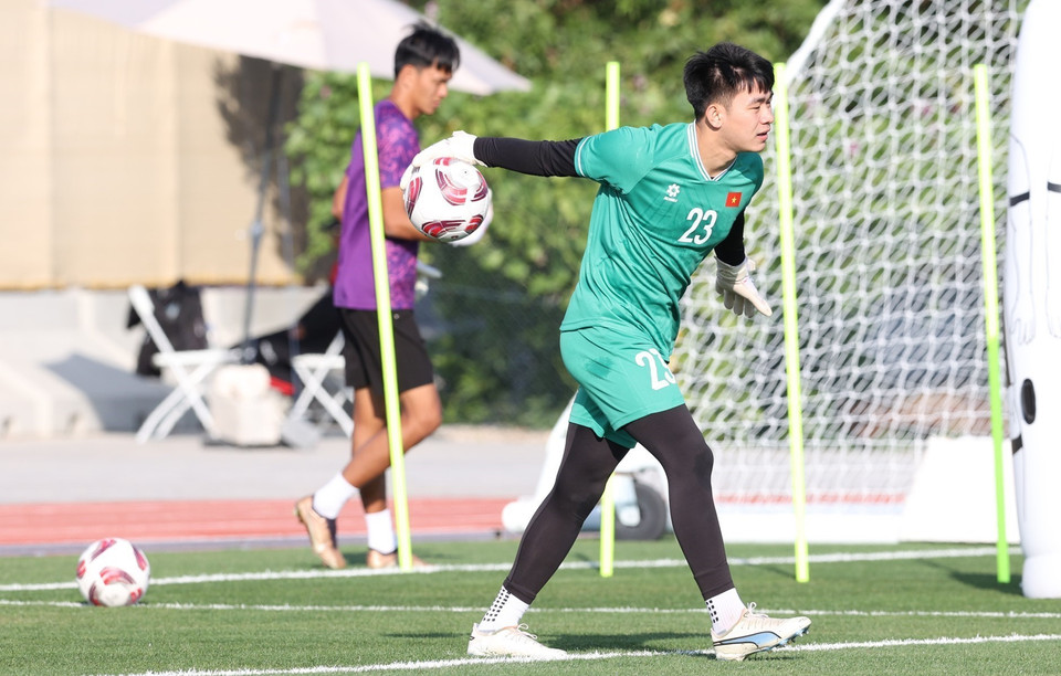 Thủ môn Nguyễn Văn Việt. (Ảnh: Hoàng Linh/TTXVN)