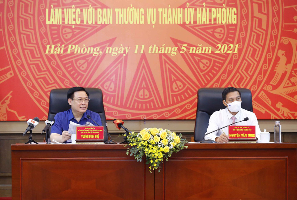 Chủ tịch Quốc hội Vương Đình Huệ phát biểu. (Ảnh: Doãn Tấn/TTXVN)