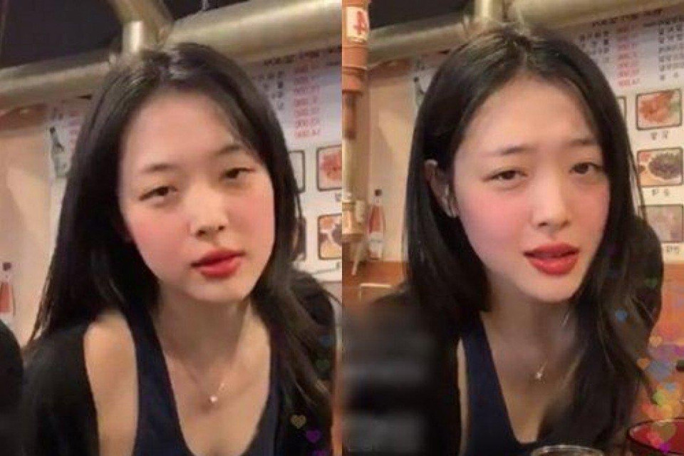 Sulli livestream tại một bữa tiệc rượu. (Nguồn: Instagram)