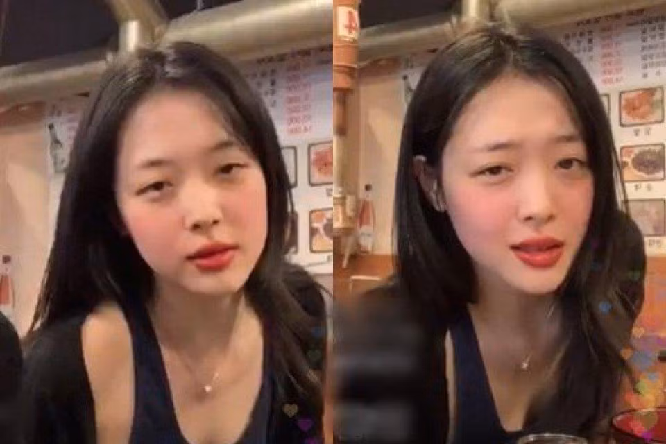 Sulli livestream tại một bữa tiệc rượu. (Nguồn: Instagram)
