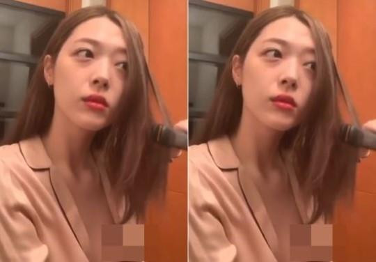Sự cố 'lộ hàng' gây chú ý của Sulli khi đang livestream. (Nguồn: netizenbuzz.blogspot.com)