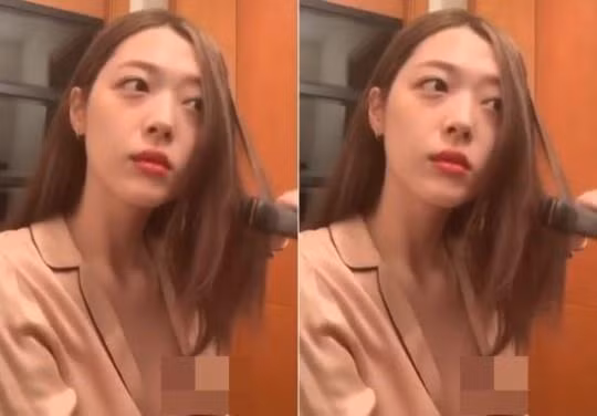 Sự cố 'lộ hàng' gây chú ý của Sulli khi đang livestream. (Nguồn: netizenbuzz.blogspot.com)