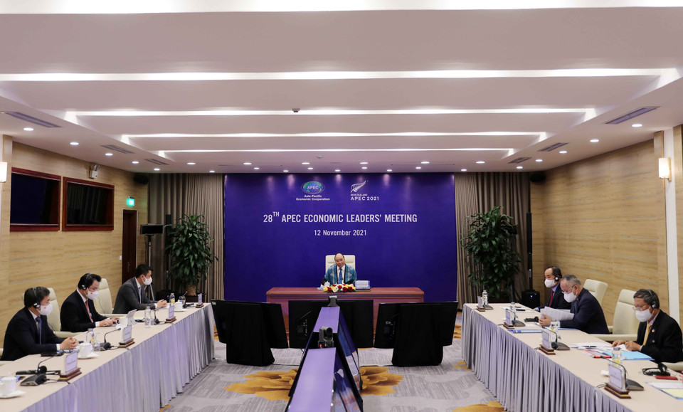 Hội nghị cũng sẽ bàn thảo chương trình nghị sự dài hạn của APEC về chính sách kinh tế vĩ mô và cải cách cơ cấu, cũng như nỗ lực thúc đẩy phát triển bền vững, bao trùm và dựa trên nền tảng số. (Ảnh: Thống Nhất/TTXVN)