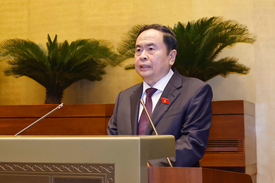 Chủ tịch Quốc hội Trần Thanh Mẫn phát biểu khai mạc. (Ảnh: Doãn Tấn/TTXVN)