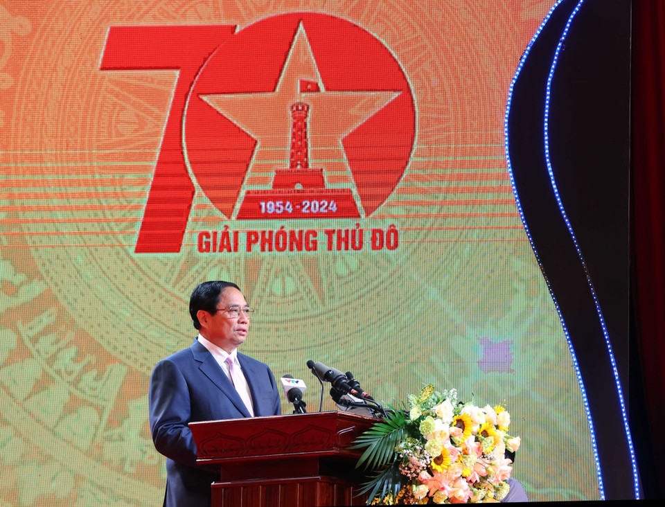 Thủ tướng Phạm Minh Chính phát biểu. (Ảnh: Văn Điệp/ TTXVN)