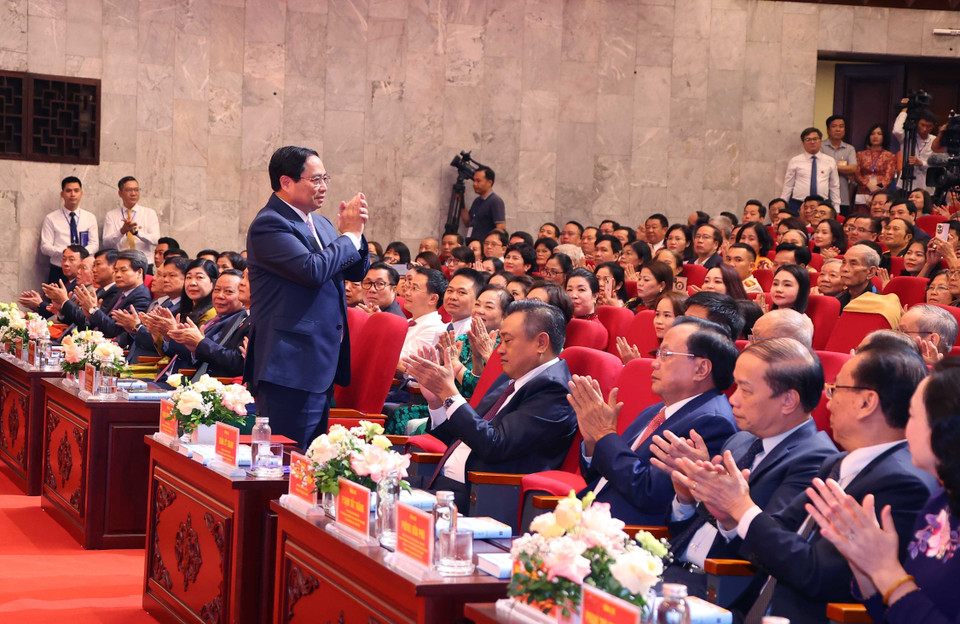 Thủ tướng Phạm Minh Chính tại hội nghị. (Ảnh: Văn Điệp/ TTXVN)