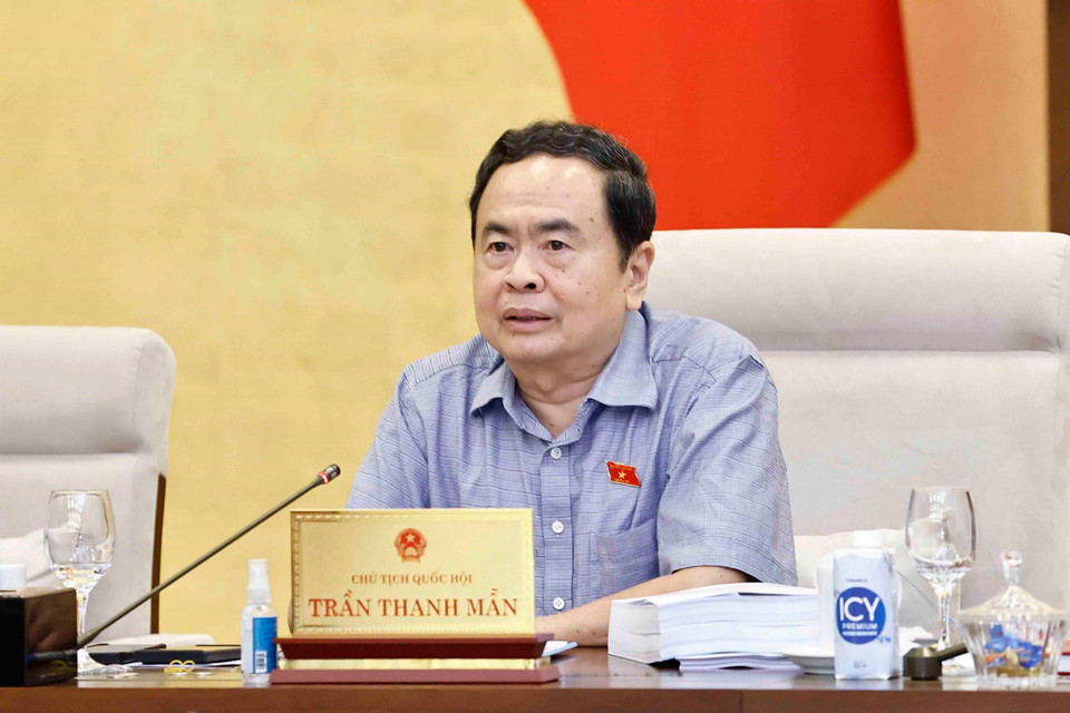 Chủ tịch Quốc hội Trần Thanh Mẫn phát biểu. (Ảnh: Doãn Tấn/TTXVN)