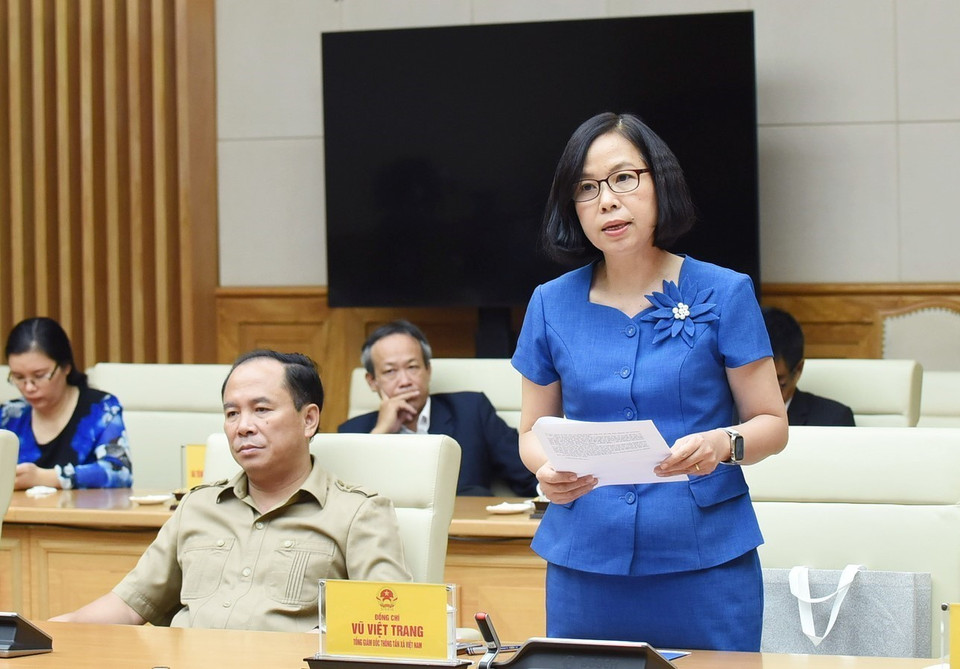 Tổng Giám đốc Thông tấn xã Việt Nam Vũ Việt Trang phát biểu. (Ảnh: Dương Giang/TTXVN)