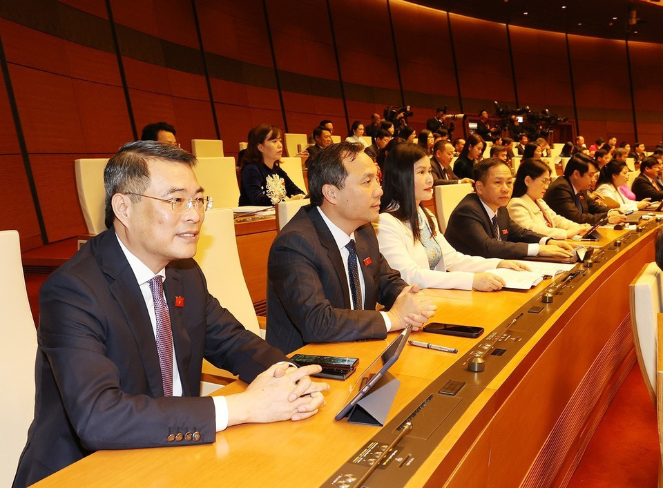 Đại biểu Quốc hội dự Kỳ họp bất thường lần thứ 5, Quốc hội khóa XV.( Ảnh: Trí Dũng/TTXVN)