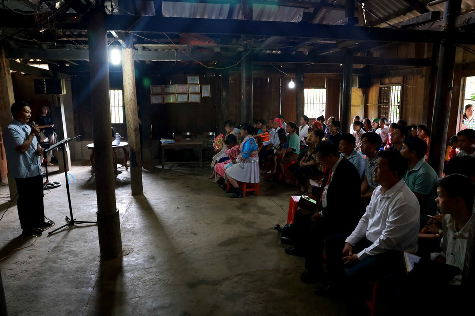 Điểm nhóm Tin lành người Mông tại xóm Nà Ca có tinh thần đoàn kết, tương thân tương ái, chấp hành tốt đường lối, chủ trương của Đảng, chính sách pháp luật của Nhà nước. (Ảnh: Nhật Anh/TTXVN)