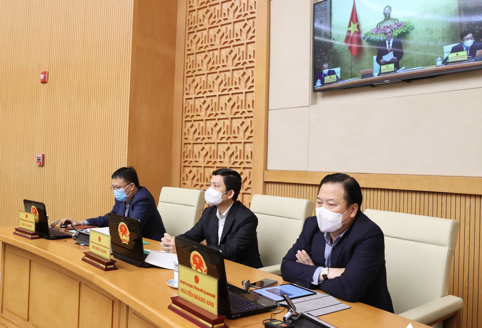 Các thành viên Chính phủ tham dự phiên họp. (Ảnh: Thống Nhất/TTXVN)