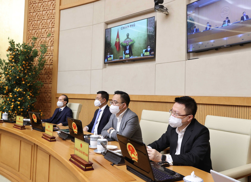 Các thành viên Chính phủ tham dự phiên họp. (Ảnh: Thống Nhất/TTXVN)