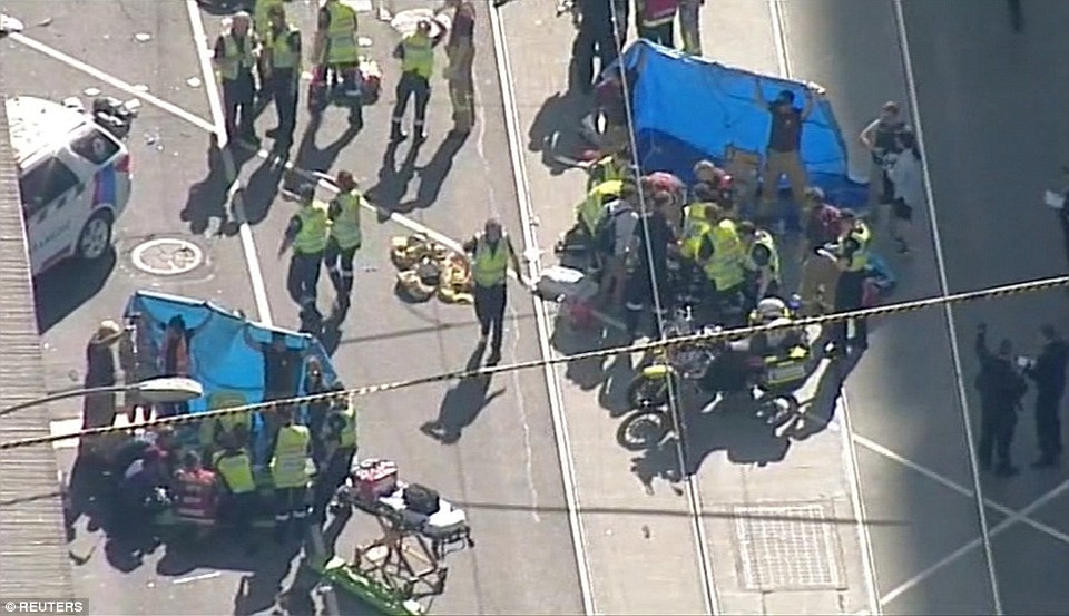 Một số nhân chứng cho biết chiếc xe đã không phanh lại trước khi đâm vào người đi đường. (Nguồn: Twitter)