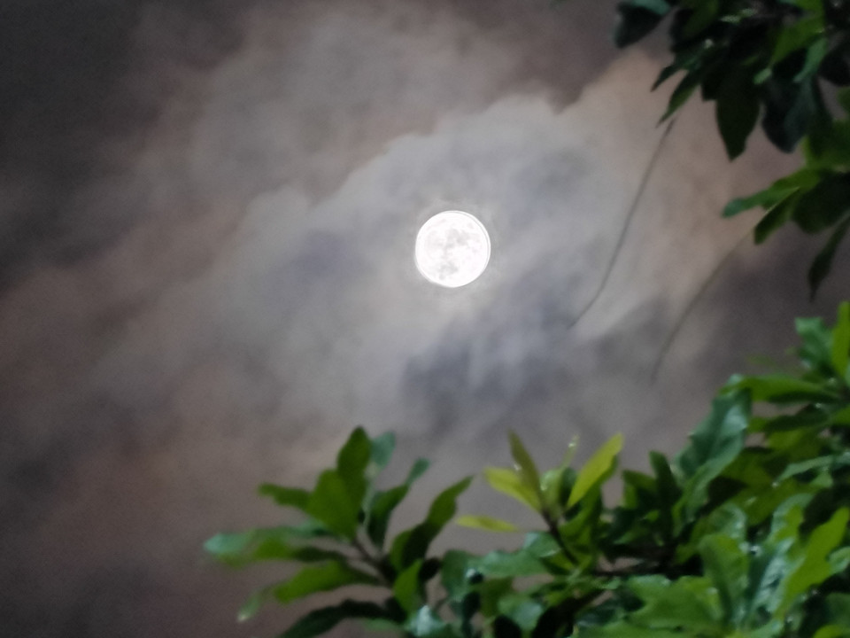 Siêu trăng trên bầu trời Hà Nội. (Ảnh: Thanh Tùng/TTXVN)