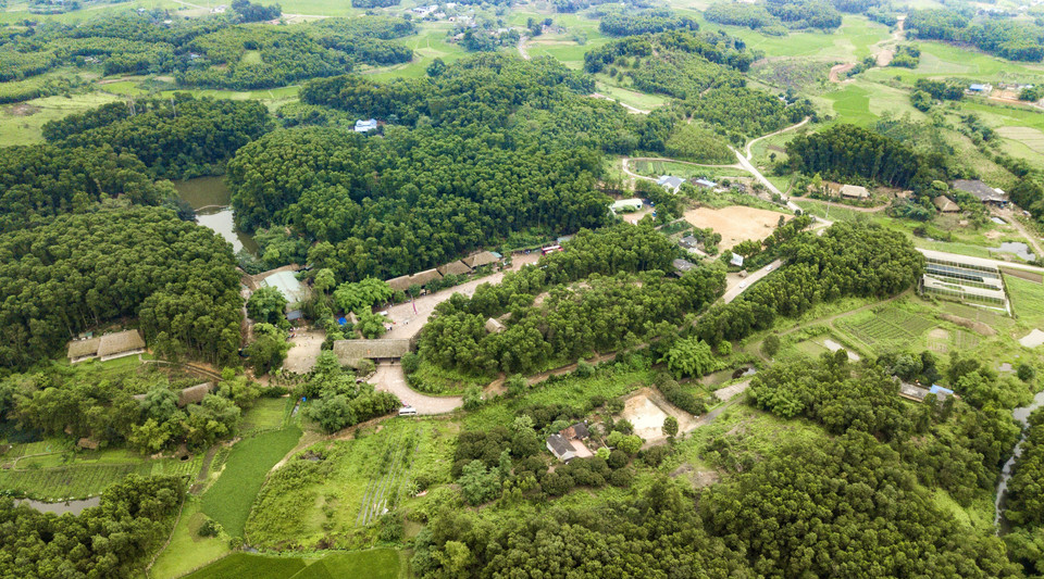 Khu bảo tồn làng nhà sàn dân tộc sinh thái Thái Hải với diện tích khoảng 70ha là nơi quy tụ và gìn giữ của hơn 30 ngôi nhà sàn có tuổi đời ngót nghét trăm năm. (Ảnh: Minh Đức/TTXVN)
