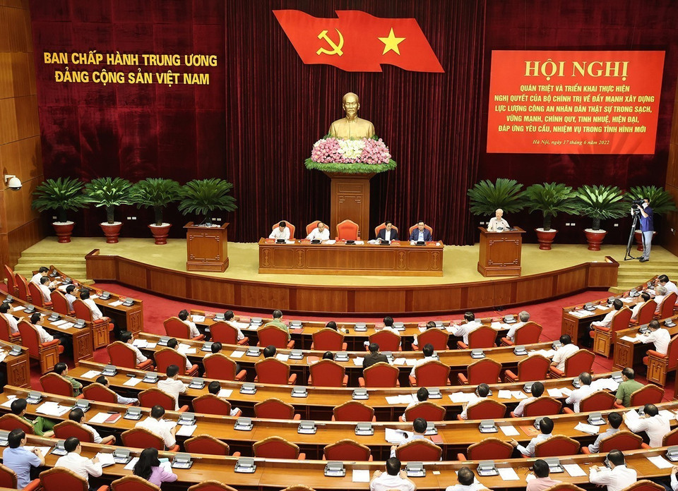 Tổng Bí thư Nguyễn Phú Trọng phát biểu tại hội nghị. (Ảnh: Trí Dũng/TTXVN)