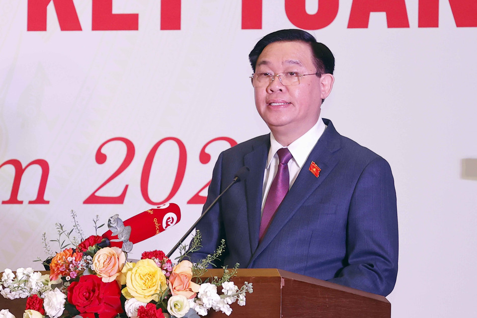 Chủ tịch Quốc hội Vương Đình Huệ phát biểu. (Ảnh: Doãn Tấn/TTXVN)