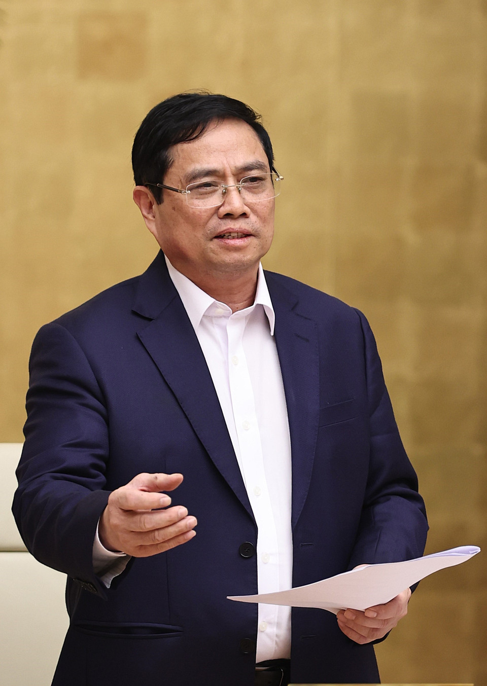 Thủ tướng Phạm Minh Chính phát biểu kết luận phiên họp. (Ảnh: Dương Giang/TTXVN)