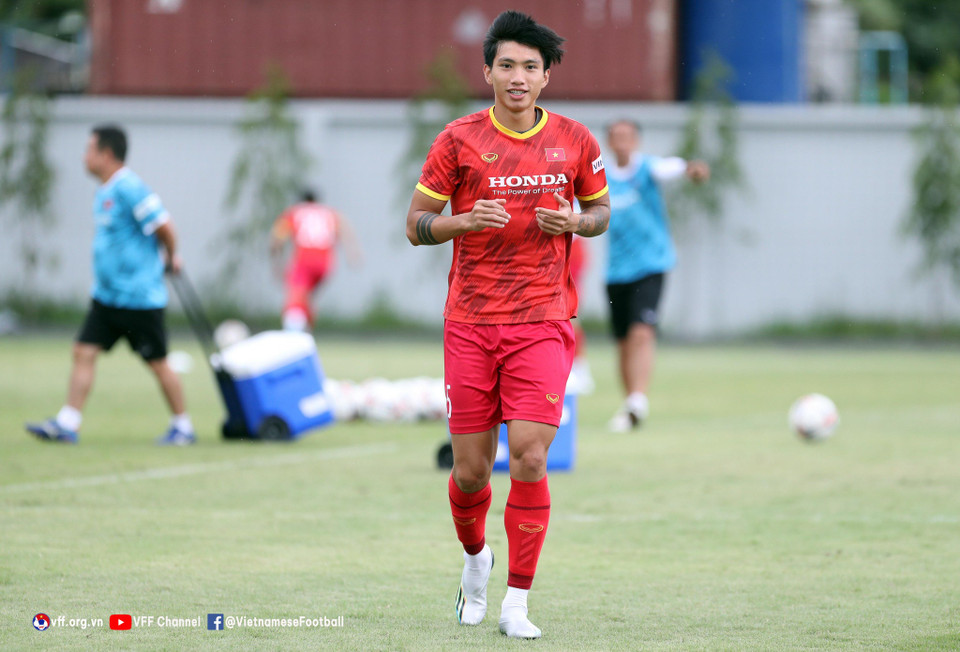 Đoàn Văn Hậu hứng khởi trong buổi tập. (Nguồn: VFF)