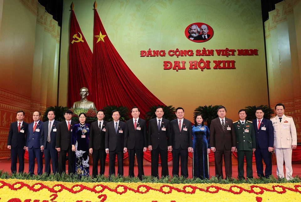  Đoàn đại biểu Đảng bộ tỉnh Bắc Kạn dự phiên thảo luận các văn kiện đại hội, sáng 28/1. (Ảnh: TTXVN)