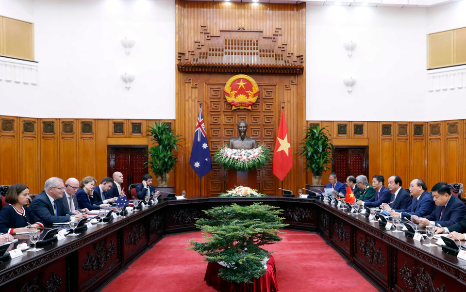 Quang cảnh buổi hội đàm. (Ảnh: Thống Nhất/TTXVN)