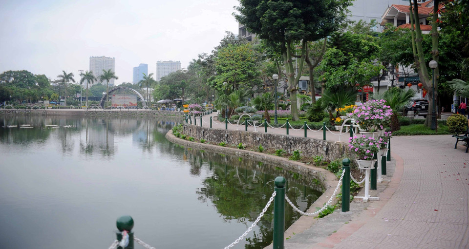 Với không gian thoáng mát, cảnh quan đẹp, hứa hẹn sẽ là điểm đến lý tưởng của người dân Thủ đô và du khách dịp 30/4-1/5. (Ảnh: Lê Thùy Dương/TTXVN phát)