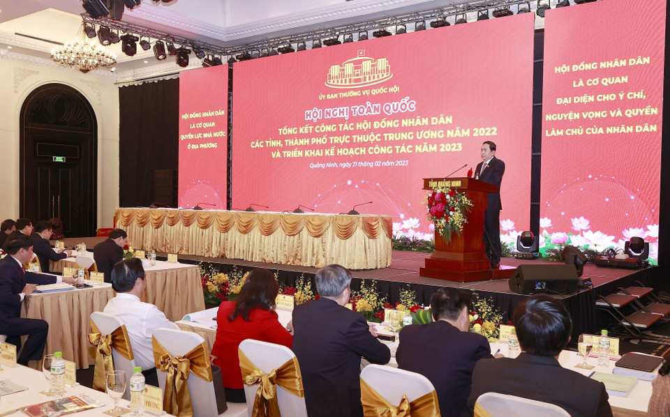 Phó Chủ tịch Thường trực Quốc hội Trần Thanh Mẫn phát biểu khai mạc hội nghị. (Ảnh: Doãn Tấn/TTXVN)