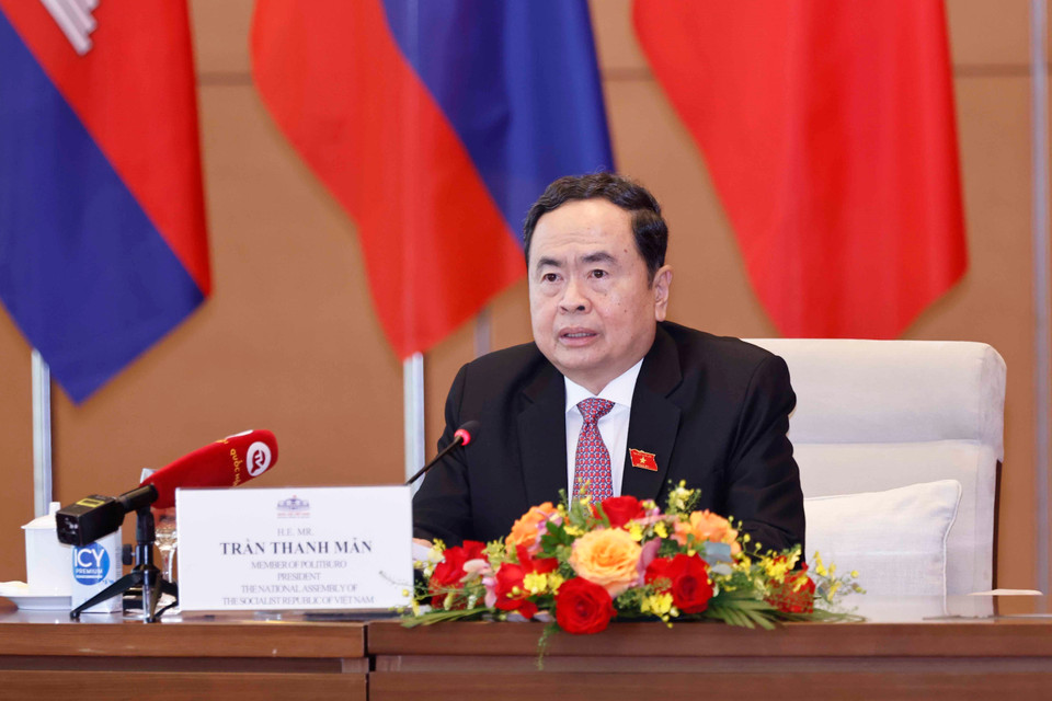 Chủ tịch Quốc hội Trần Thanh Mẫn phát biểu. (Ảnh: Doãn Tấn/TTXVN)