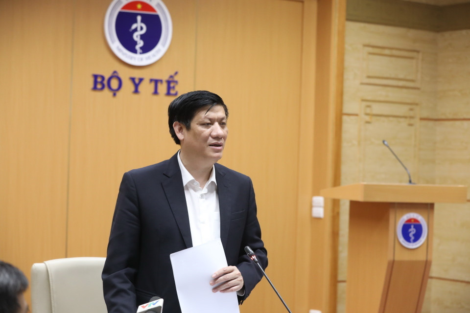 Bộ trưởng Bộ Y tế Nguyễn Thanh Long chủ trì Hội nghị. (Ảnh: Minh Quyết/TTXVN)