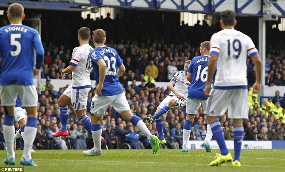 Phút 36, Matic bất ngờ lên tiếng với một cú sút xa...