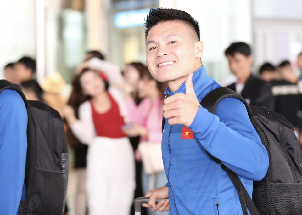 Nguyễn Quang Hải thoải mái trước khi sang Indonesia. (Nguồn: VFF)