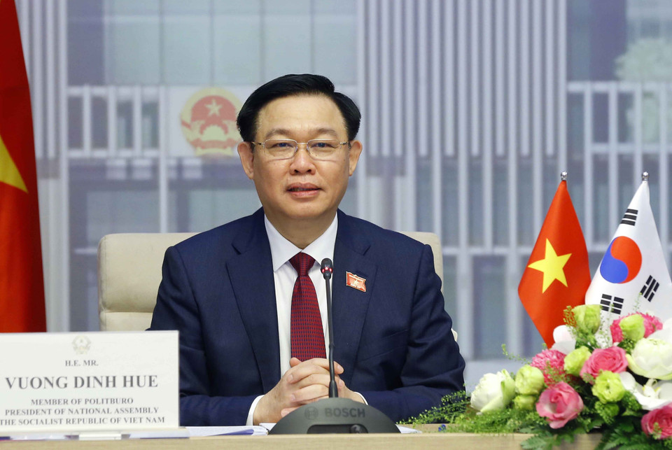 Chủ tịch Quốc hội Vương Đình Huệ phát biểu. (Ảnh: Doãn Tấn/TTXVN)