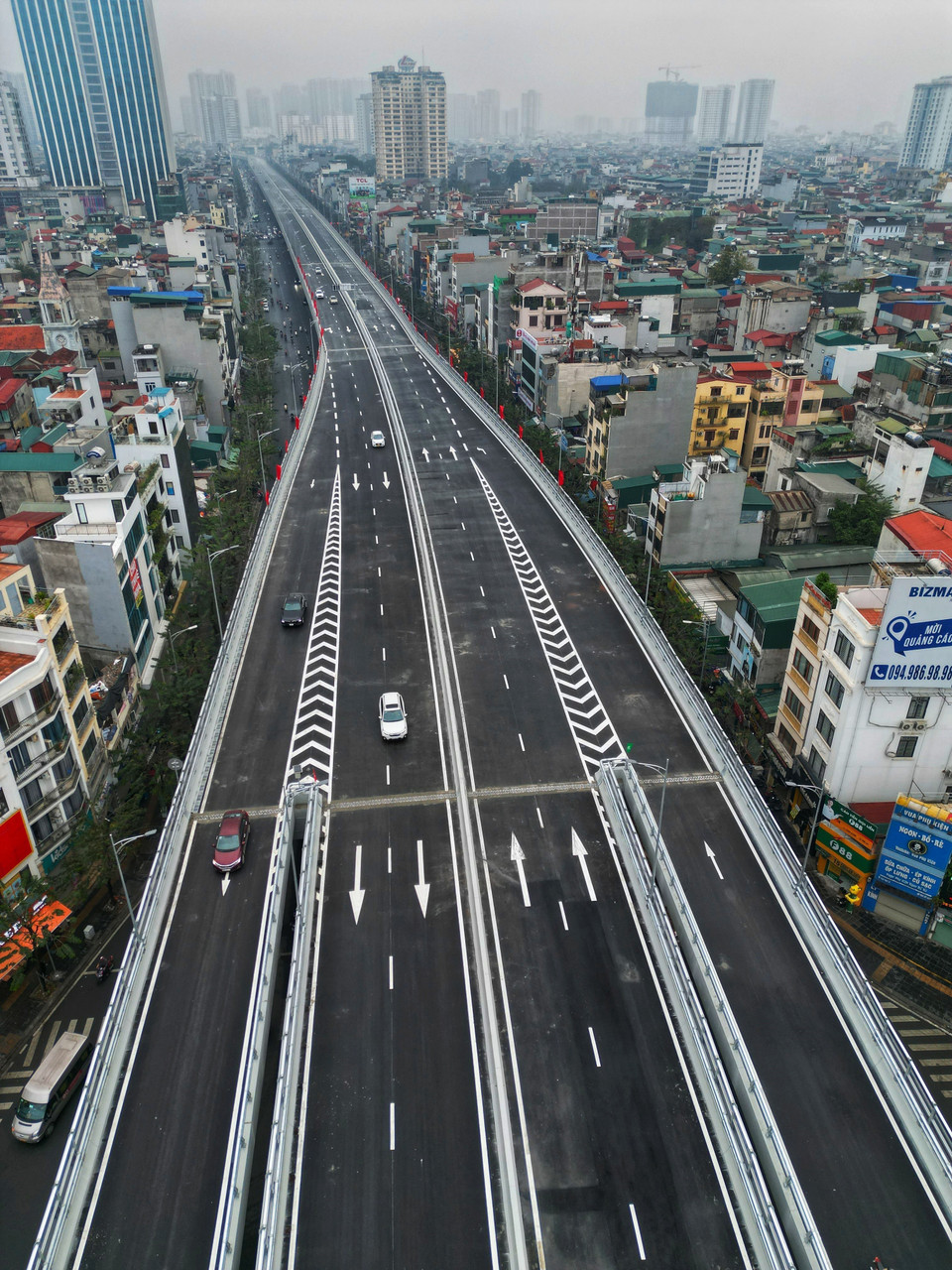 Đường Vành đai 2 trên cao thông xe sáng 11/1. (Ảnh: Tuấn Anh/TTXVN)