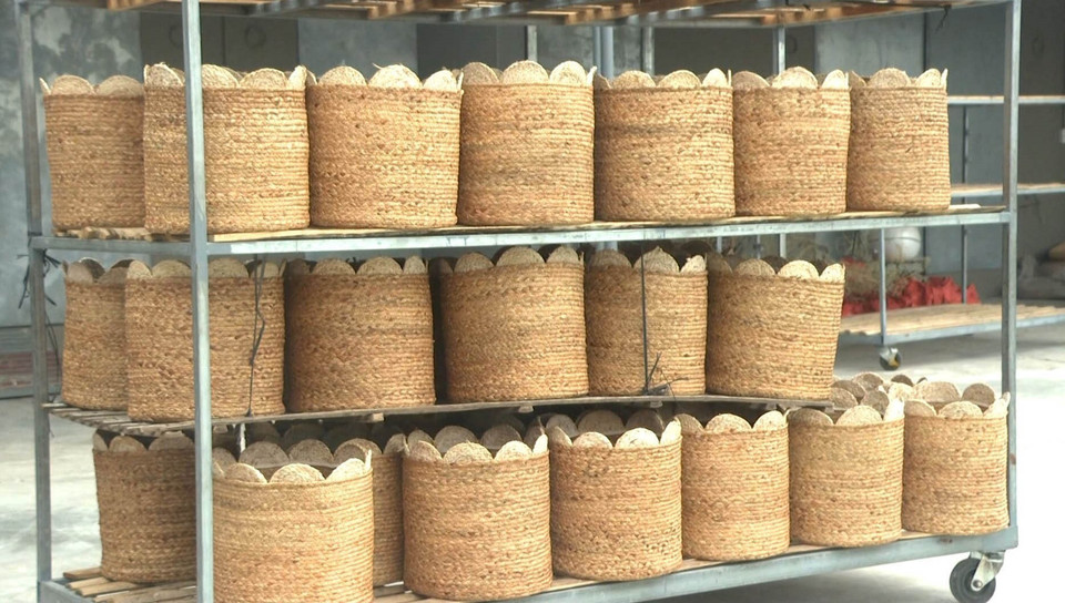 Các sản phẩm của nghề thủ công truyền thống làm cói huyện Kim Sơn, tỉnh Ninh Bình. (Ảnh: Thùy Dung/TTXVN)