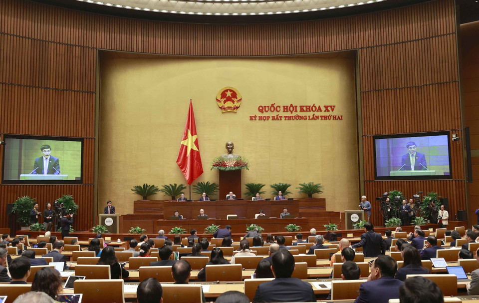 Chủ nhiệm Văn phòng, Tổng Thư ký Quốc hội Bùi Văn Cường phát biểu. (Ảnh: Doãn Tấn/TTXVN)