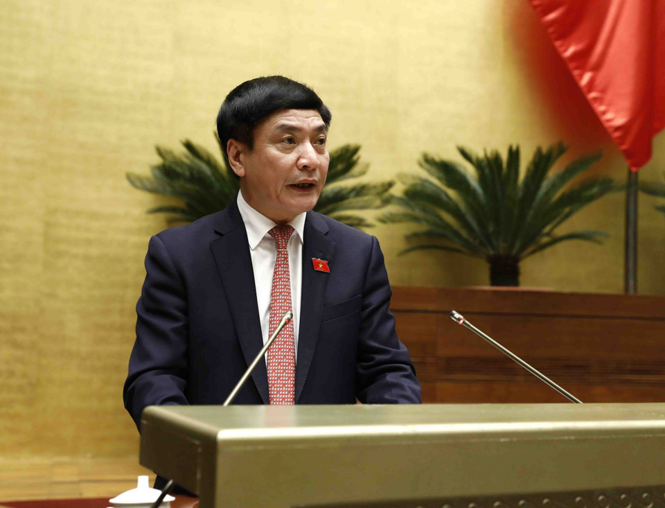 Chủ nhiệm Văn phòng, Tổng thư ký Quốc hội Bùi Văn Cường phát biểu. (Ảnh: An Đăng/TTXVN)